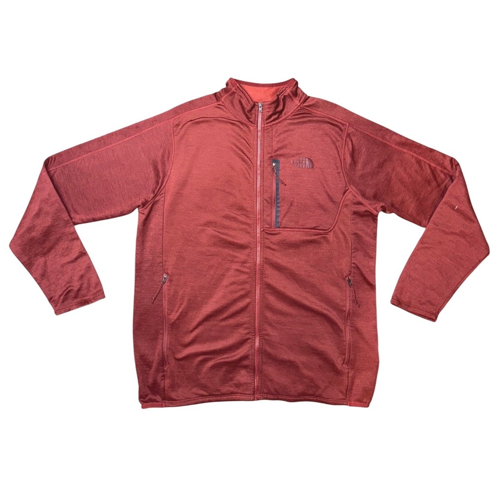 The‎ North Face Mens Full Zip Grid Fleece Jacket Burgundy Red NF0A3SO6 Large